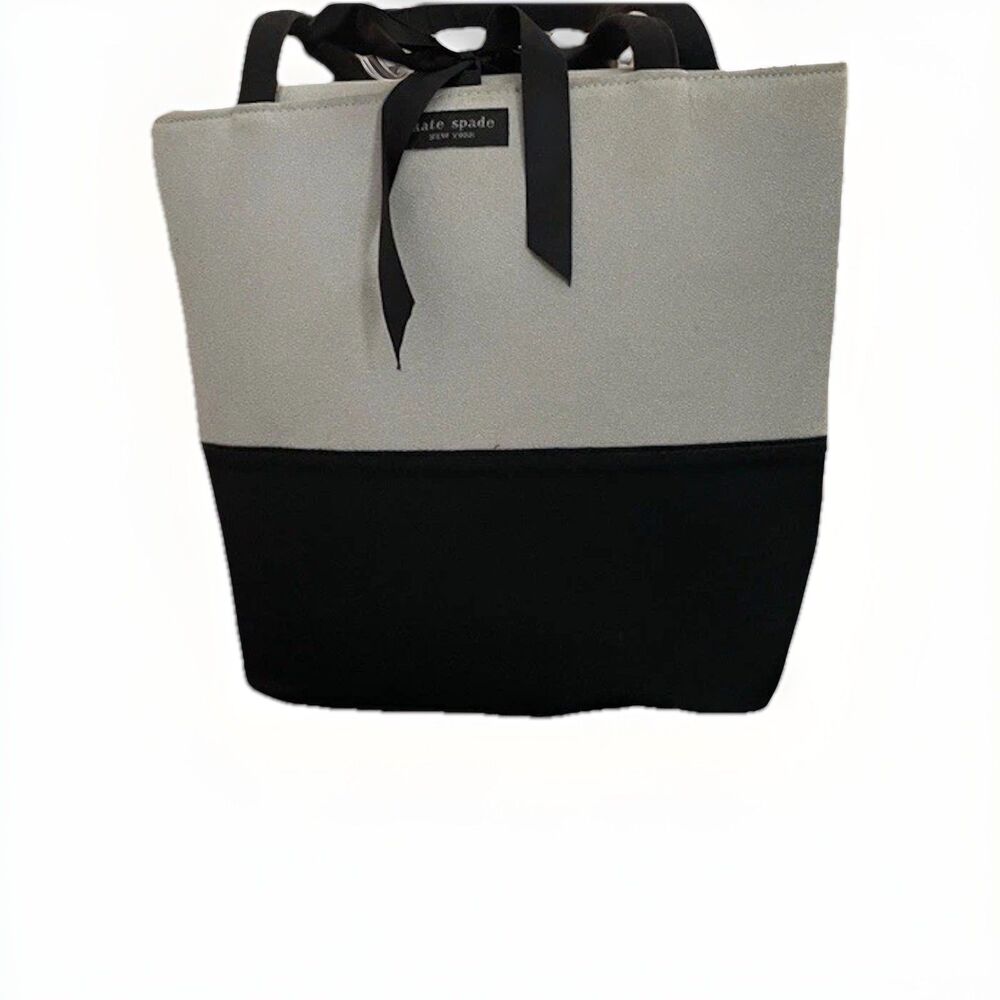 Kate Spade New York Two Tone Black and Ivory Tote Bag